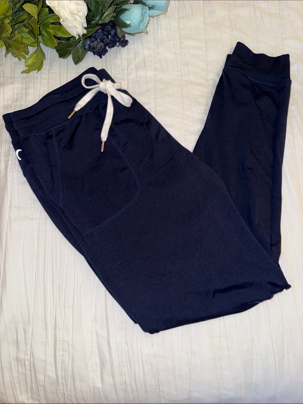 Zyia Navy Cozy Jogger Pants with Drawstring